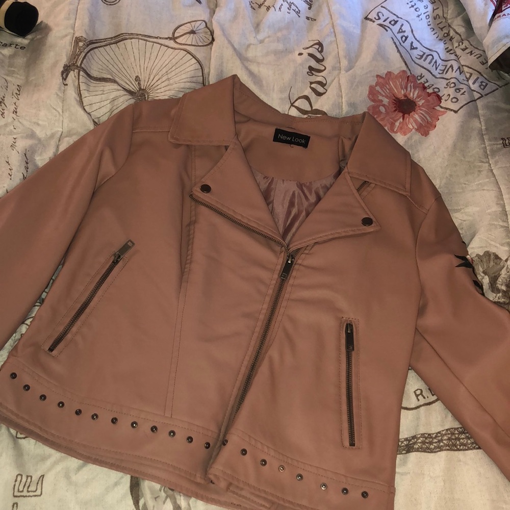 Faux Mauve Leather Rose Jacket